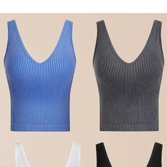 lemonsky Tops - lemonsky 2 Ribbed Tank Tops Women V-Neck Seamless Stretchy Camisole Tank Tops XS